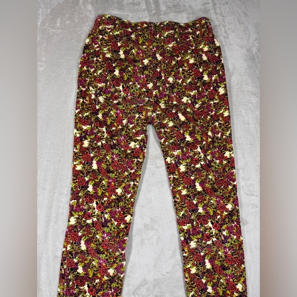 Free People Sun Chaser Floral Cream High Rise Button Fly Corduroy Retro Pants 25 - Picture 13 of 16